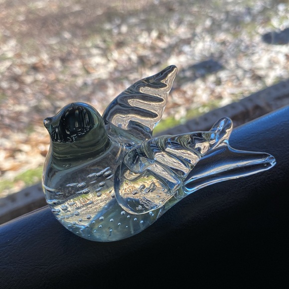 Clear Bubble Art Glass Paperweight Light Catcher - Picture 6 of 7